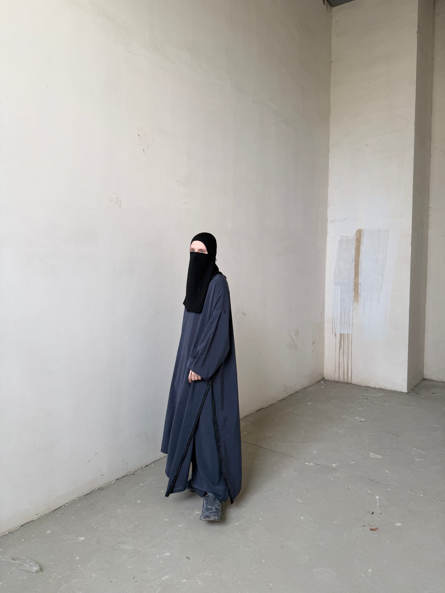 İndigo şalvarlı takım