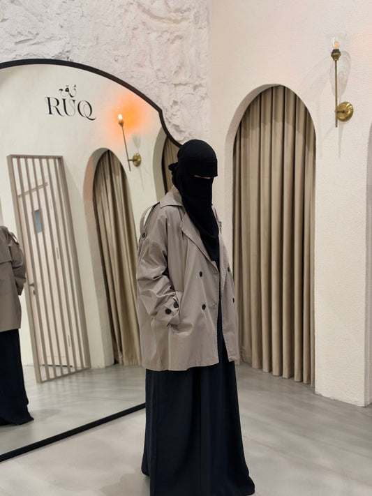 Kısa oversize Trenç